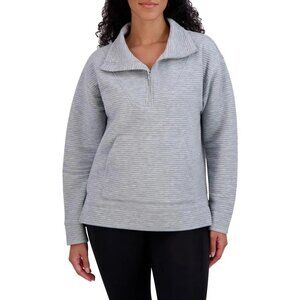 Kirkland Signature Women's XS Ottoman Half-Zip Sweatshirt Gray  n1234